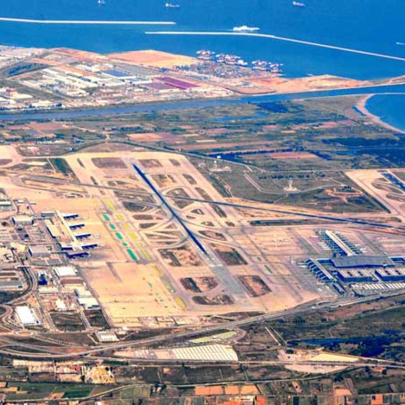 Aerial view of Barcelona Airport